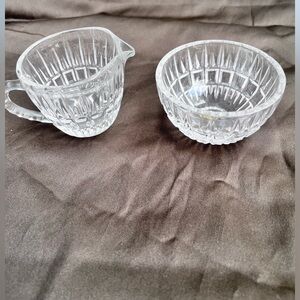 Heirloom Crystal Sugar Bowl & Creamer Set 24% Full Lead Kristal Kitchen